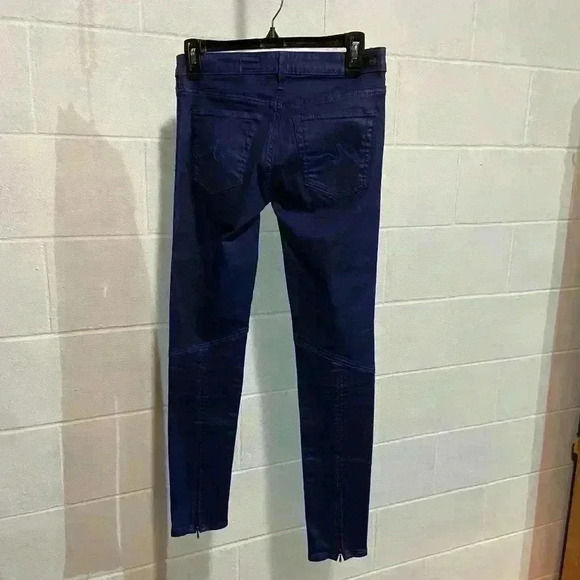 AG‎ Adriano Goldschmied Women's Coated Denim Moto Jeans 27R Mariner - Picture 8 of 10